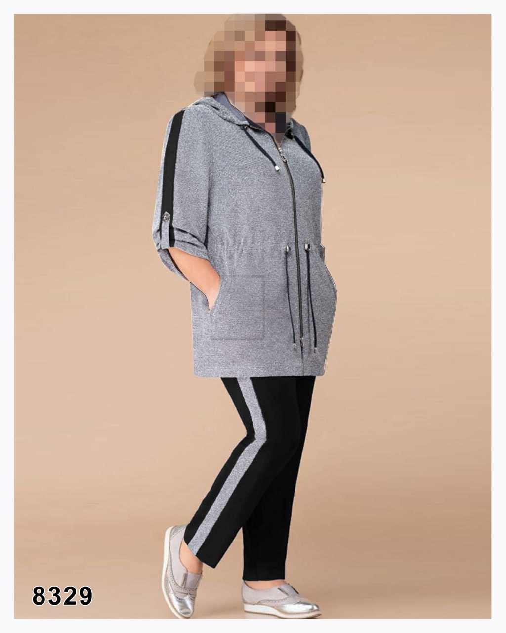 ست زنانه پاییزه دورس توکرکی و کلاه دار