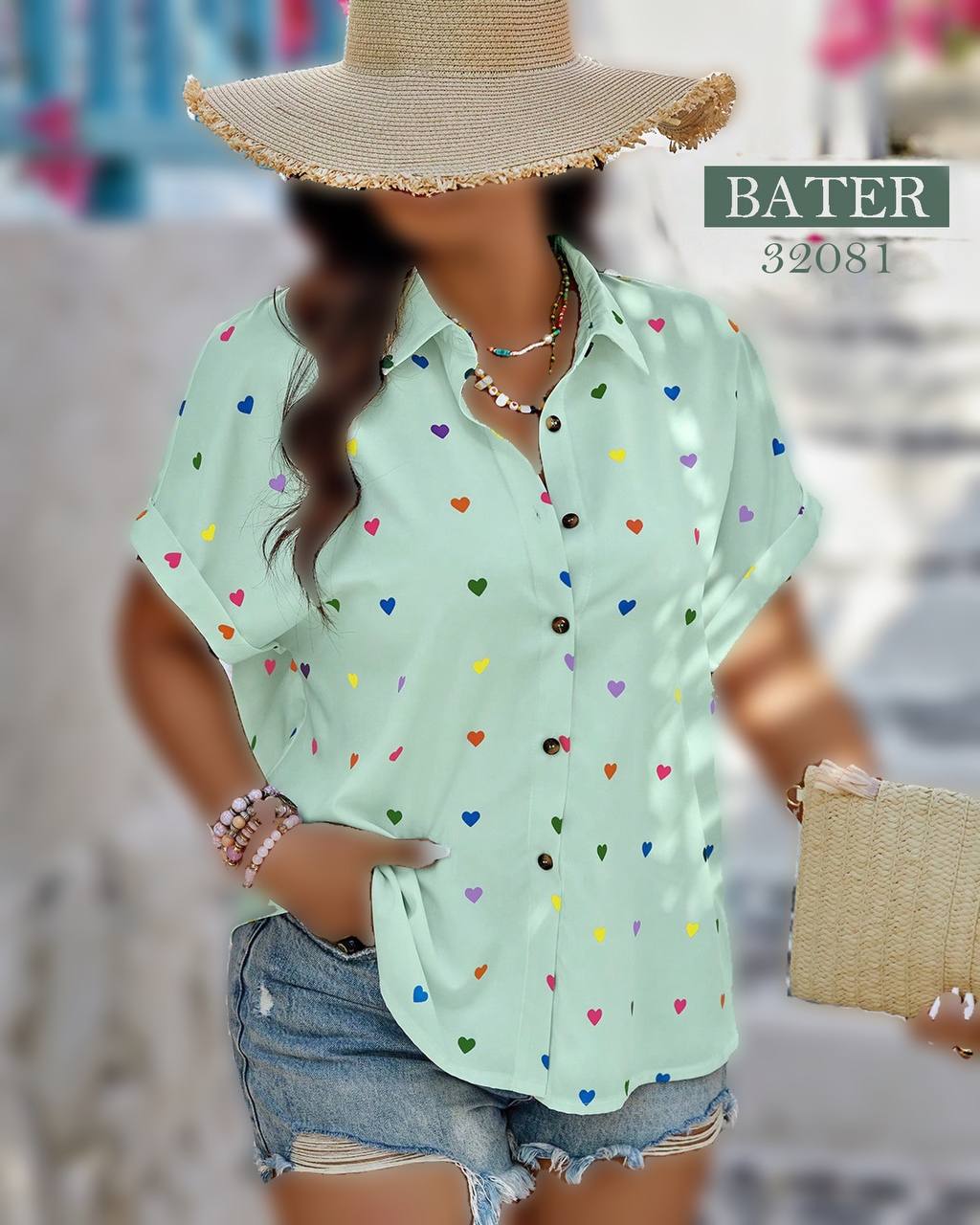 شومیز زنانه نخی مجلسی طرح قلب ریز