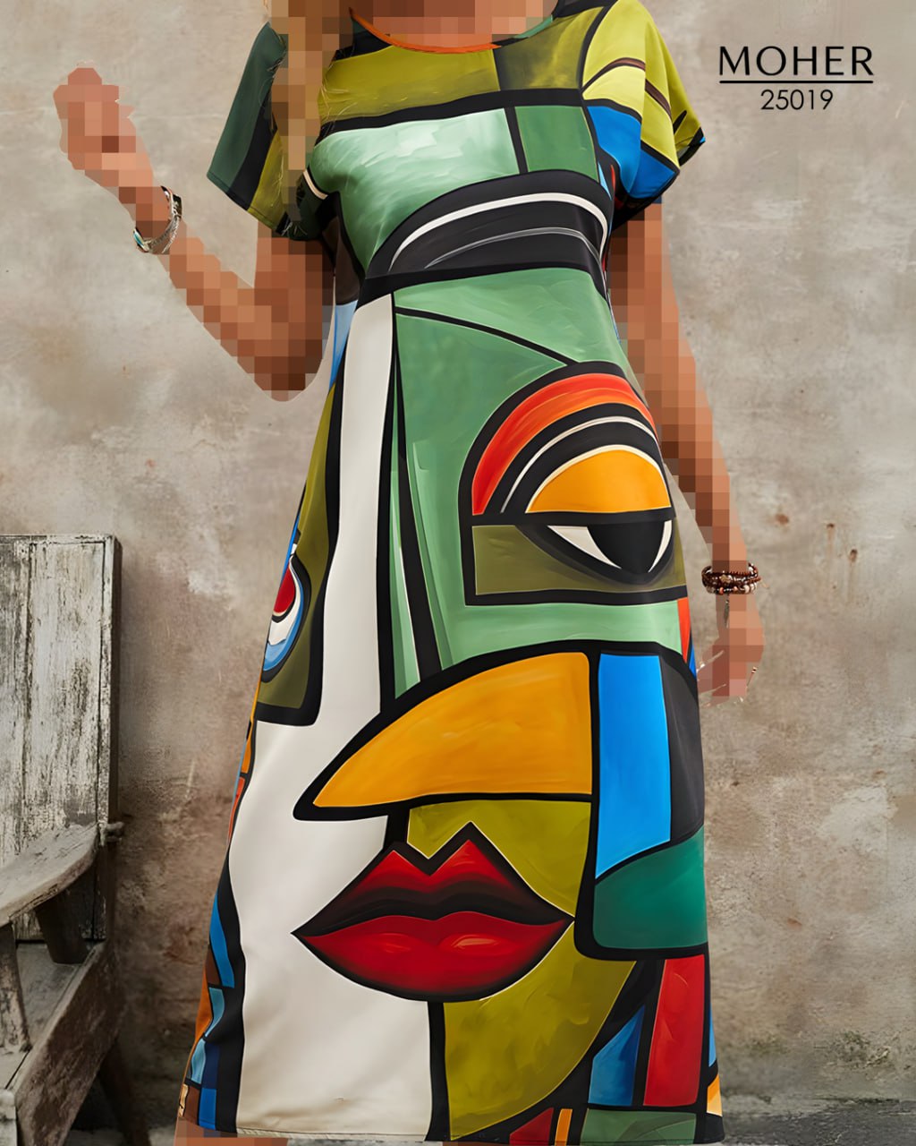 پیراهن  زنانه نخی بلند  طرحدار