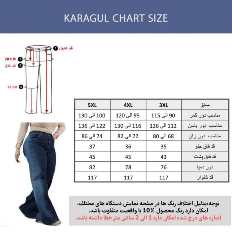 چارت سایزبندی